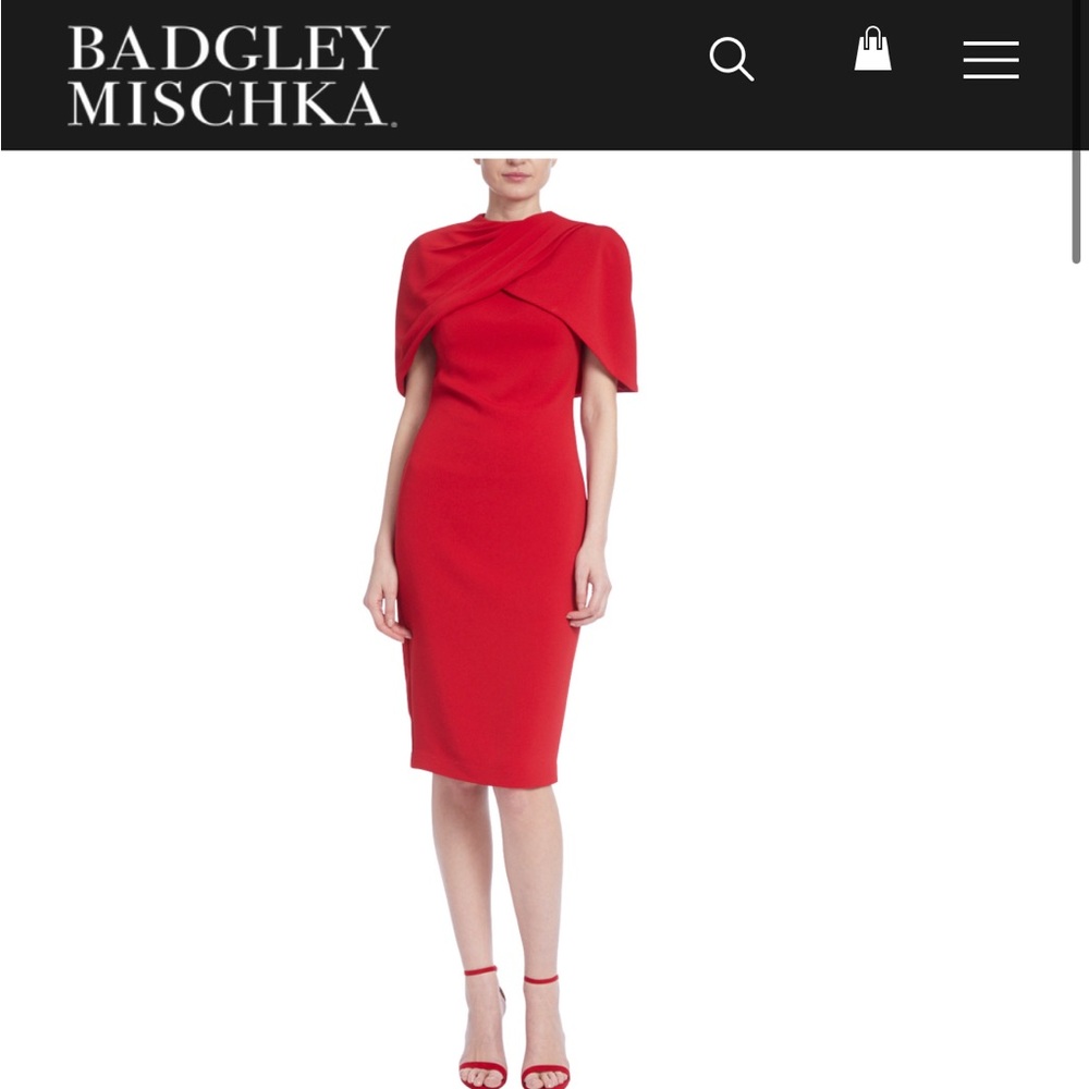 BADGLEY MISCHKA Cape Sleeve Dress Sz 8 NWT